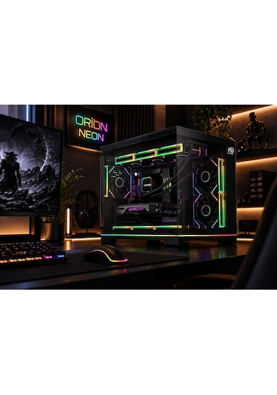Orion Neon 6x Argb Fan Kumanda Ve Kontrolcü Micro Atx Boş Bilgisayar Kasası Siyah