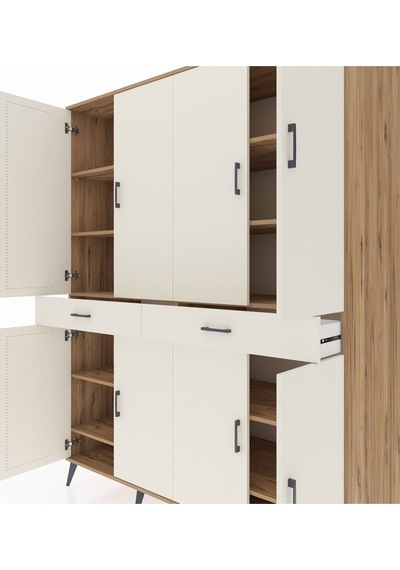 Kronos Gardrop 10 Raflı 2 Çekmeceli 8 Kapaklı 176x59x221 Çam-aytaşı Beyaz Kronos Gardrop 10 Raflı 2 Çekmeceli 8 Kapaklı 176x59x221 Çam-aytaşı Beyaz