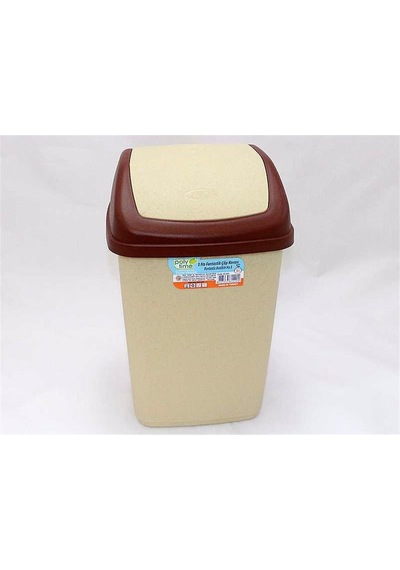 Polytime P Sallanır Kapak Ofis Banyo Mutfak Bahçe Çöp Kutusu Kovası / 35 Litre / Krem / 57x38x30 Cm.