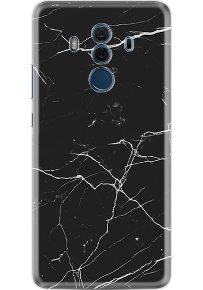 Huawei Mate 10 Pro Kılıf Silikon Siyah Mermer 1299