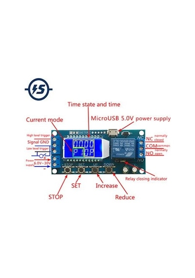 Dijital Lcd Ekran Zaman Geciktirme Röle Modülü Xy-Lj02
