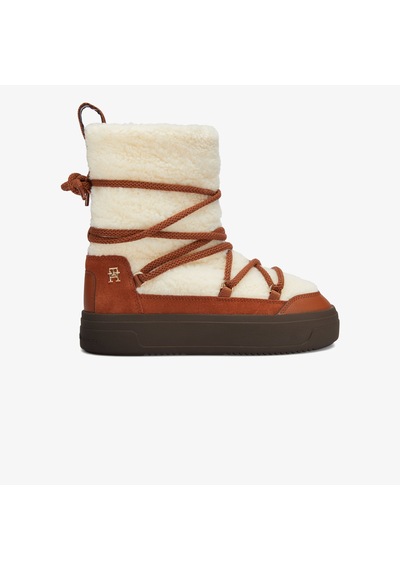 Tommy Hilfiger Lace-up Faux Shearling Kadın Kahverengi Bot Düz Fw0fw08252 Kahverengi Tommy Hilfiger Lace-up Faux Shearling Kadın Kahverengi Bot Düz Fw0fw08252 Kahverengi