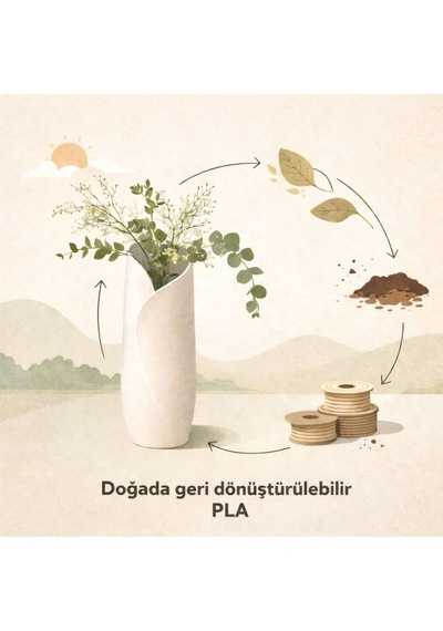 Modern Sarmal Tasarım 3d Baskı Dekoratif Vazo Sarı