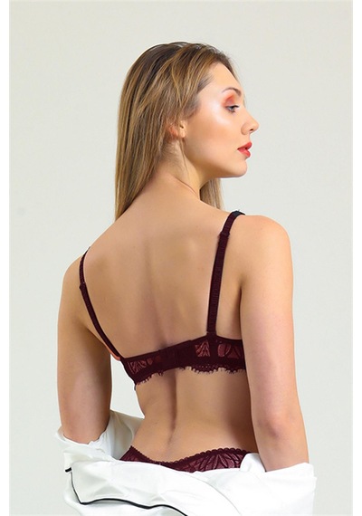 Magic Form 4686 Kadıntaşlı Dantelli Sütyen-bordo Bordo