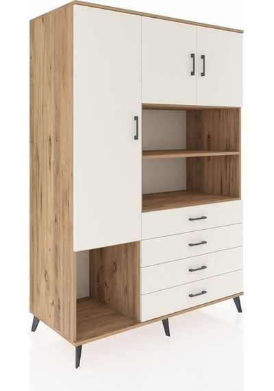 Kronos Dolap 7 Raflı 4 Çekmeceli 3 Kapaklı 132x59x195 Çam-ayt... Çam