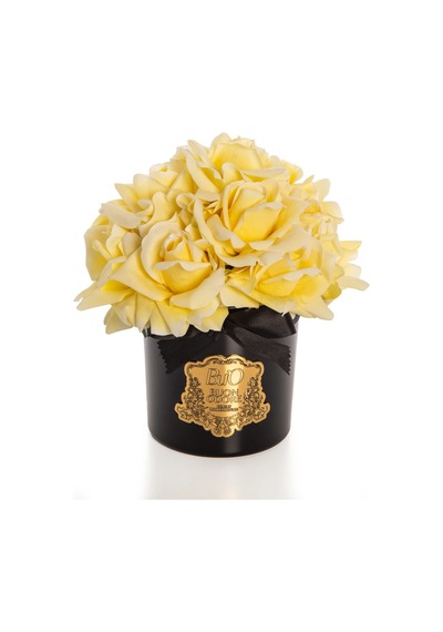 Siyah Cam Gold 14 Gül Luxury Home Perfume Çiçek