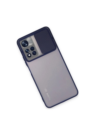 Newface Xiaomi Redmi Note 11t Kılıf Palm Buzlu Kamera Sürgülü Silikon Semeglbl - 60 - Lacivert