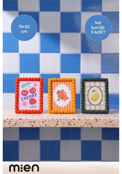 Glossy Çerçeve 15x20cm 3 Adet Renkli Çerçeve Set Çok Renkli - 920066362