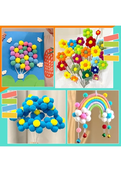 100 Adet 2cm Pompom Mor Yumuşak Ponpon Peluş