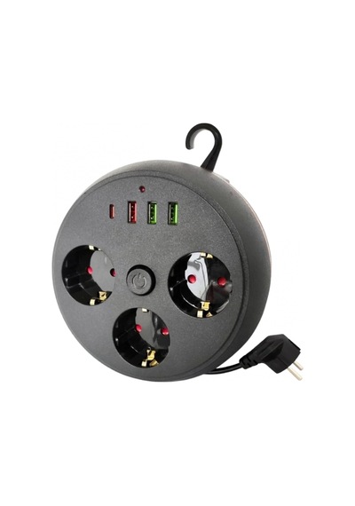 3 Prizli Akım Korumalı Çoklu Priz 3 Usb, 1 Type-c Ve 2 Metre Kablo Diğer