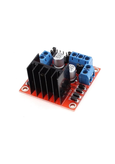 L298N Voltaj Regulatörlü Çift Motor Sürücü Kartı (Kırmızı PCB)