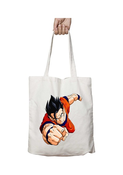 Art Hediye Son Gohan Goku İki Tarafı Kalıcı Baskılı Yıkanabilir Çanta Çok Renkli