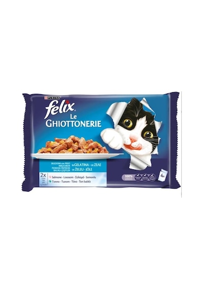 Felix Somon Ve Ton Balıklı Yetişkin Kedi Konservesi 85 Gr X 4 Adet
