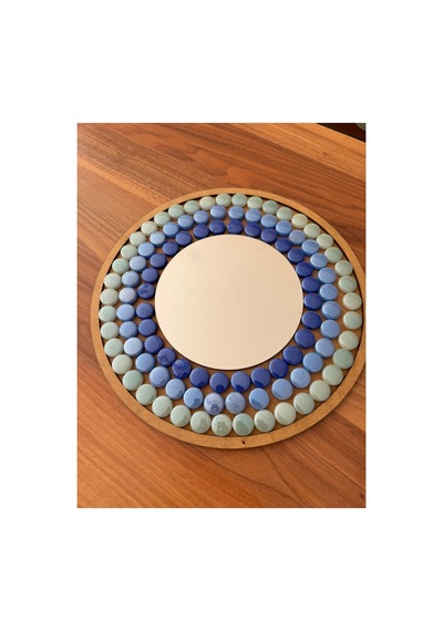 34x34cm Yuvarlak Pleksi Aynalı Yetişkin Mozaik Set - Hobi