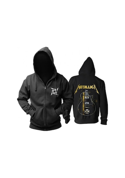 Tarzsokak Metallica Hoodie Kapşonlu Fermuarlı Sweat 14051 Siyah