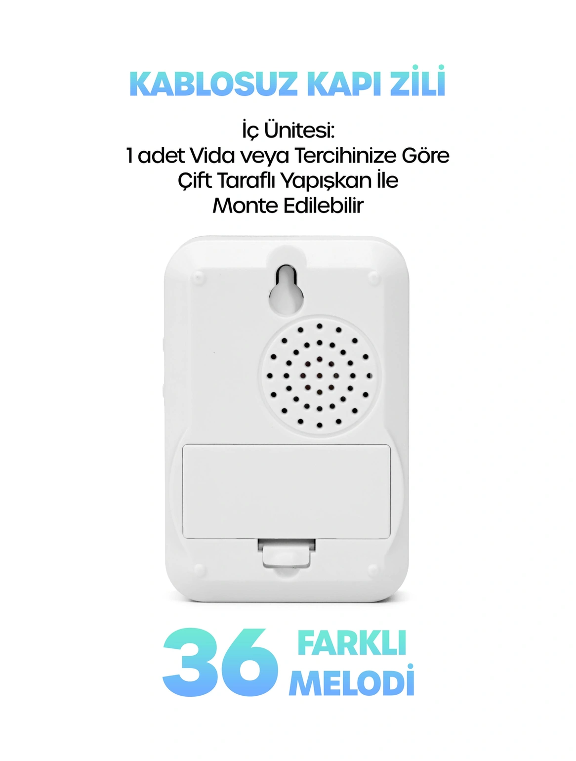 Kablosuz Uzaktan Kumanda Kapı Zili Işıklı Uzun Menzilli Pilli 36 Farklı Melodili Renkli 9426