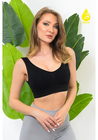 Sh Mağazacılık Kadın Modal Crop Top Büstiyer Toparlayıcı Kalın Askılı Seamless Dikişsiz Örme Bustiyer