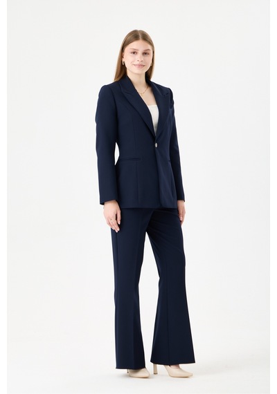 Velnara Moda Klasik Tek Düğme Ceket & İspanyol Paça Pantolon - Kadın Takım Elbise Lacivert- Velnara Tasarımı Lacivert - 918597742 Lacivert Velnara Moda Klasik Tek Düğme Ceket & İspanyol Paça Pantolon - Kadın Takım Elbise Lacivert- Velnara Tasarımı Lacivert - 918597742 Lacivert