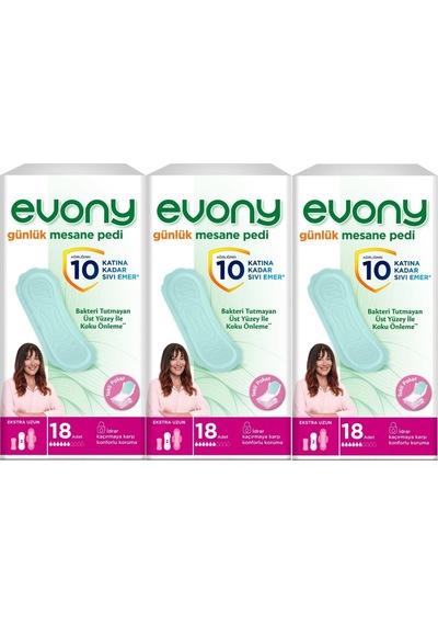 Evony Günlük Mesane Pedi Ekstra Uzun 54 Adet (3Pk*18)