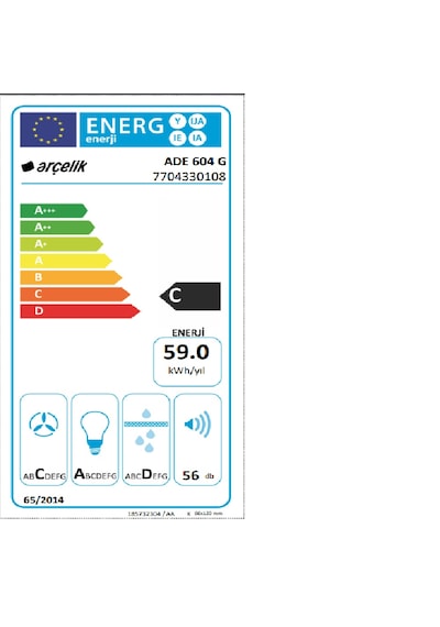 Arçelik ADE 604 G Ankastre Davlumbaz