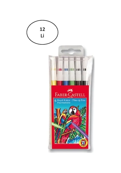 Faber-castell 5067155106 Yıkanabilir 6 Renk Keçeli Kalem 12'li