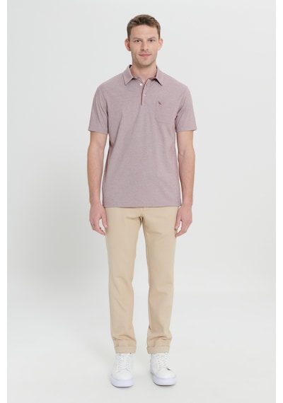 AC&Co / Altınyıldız Classics Erkek Bordo Comfort Fit Rahat Kesim Polo Yaka Pamuklu Kısa Kollu Tişört Bordo