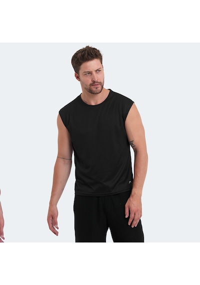 Slazenger VASKA I Erkek Kolsuz Siyah Tişört