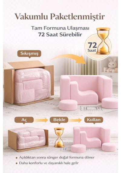 Modüler Çocuk Çalışma, Oyun Ve Etkinlik Masa Sandalye Takımı Sarı