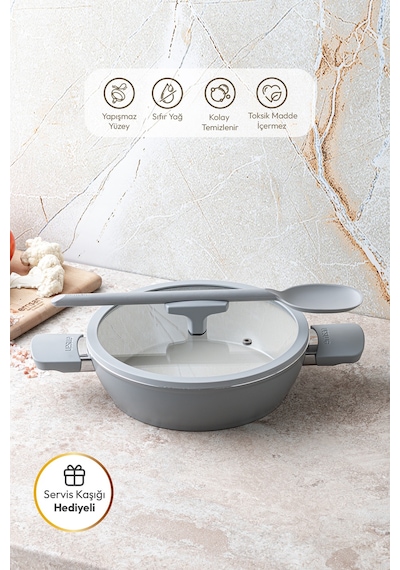 Emsan Swiss Cyrstal Rs Karnıyarık Tenceresi Gri 24 Cm Gri