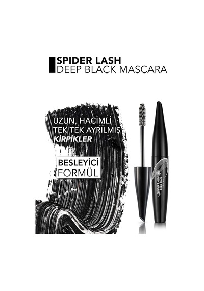 Hacim Veren Maskara Siyah - Spider Lash Mascara - 001 Deep Black - 8690604110643 Çok Renkli