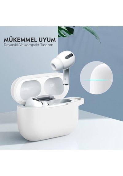 Airpods Pro Lansman Silikon Kılıf Beyaz