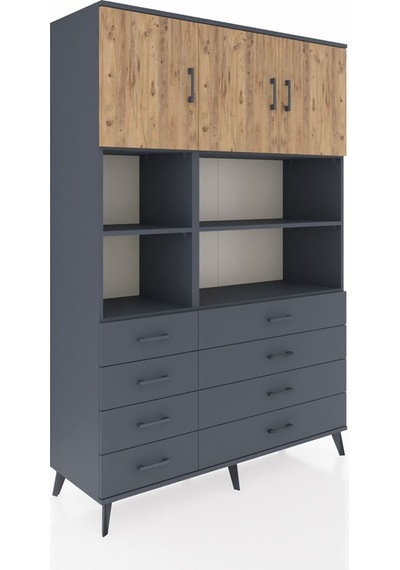 Hyperion Dolap 8 Raflı 8 Çekmeceli 3 Kapaklı 132x44x195 Antrasit-çam/antrasit Atlas Çam/antrasıt - Antrasıt Hyperion Dolap 8 Raflı 8 Çekmeceli 3 Kapaklı 132x44x195 Antrasit-çam/antrasit Atlas Çam/antrasıt - Antrasıt