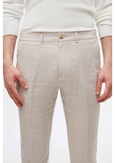 D's Damat Ds Damat Slim Fit Bej Düz %100 Keten Jogger Pantolon 4hc03s2063230 Bej