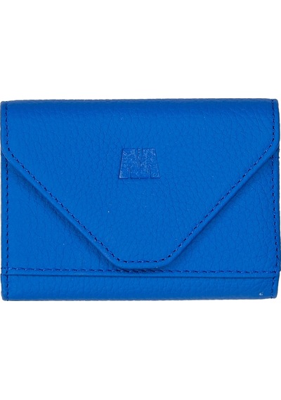 Mft Leather Hakiki Deri Kadın Akordiyon Cüzdan Mia 2190 Flother Mat Saks Mavi