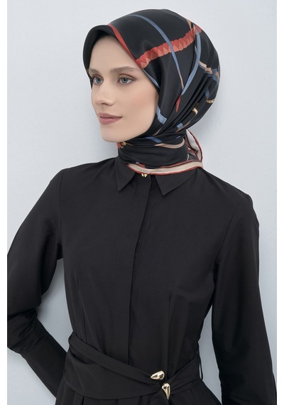 Armine Saf İpek Sura Eşarp-2026 İlkbahar-yaz- 951700d Siyah