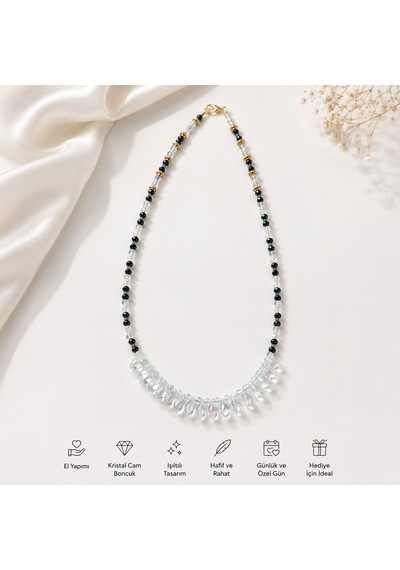 Minimal Kristal Boncuklu Kadın Kolyesi