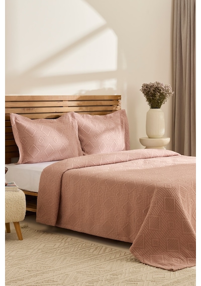 Kaşmir Home Serenty Çift Kişilik Yatak Örtüsü Takımı Rose Rose