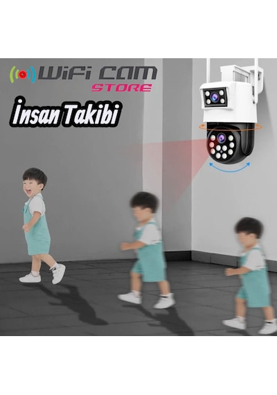 Çift Kameralı Wifi Ptz Güvenlik Kamerası Hieasy Türkçe Yazılım