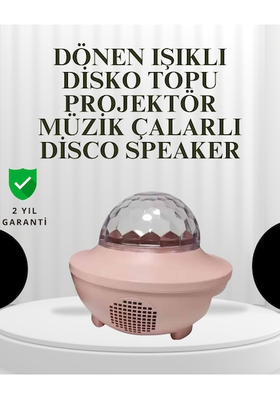 Sesle Etkileşimli Yıldız Projektörlü Gece Lambası Bluetooth Hoparlörlü, Usb Girişli, Dönen Okyanus - Lisinya Kırmızı 27162046