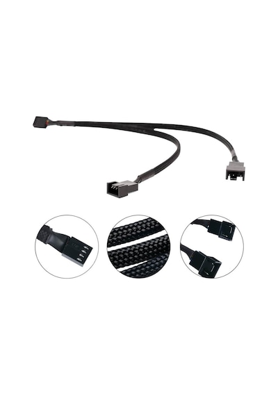 Fan Çoklayıcı Y Pwm Splitter Kablosu 4Pin Dişi 4Pin - 3Pin Erkek