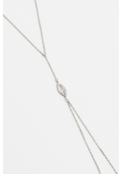 So Chic Minimal Göz 18 Ayar Beyaz Altın Kaplama 20 Cm Gümüş Şahmeran Rodyum