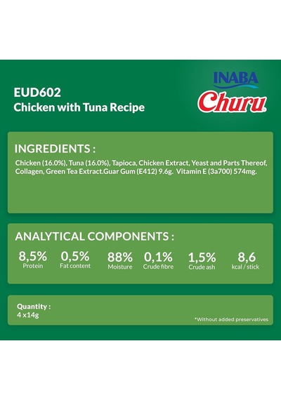 Inaba Ciao Churu Ton Balıklı Ve Tavuklu Tamamlayıcı Köpek Ödül Maması 8 X 20 Gr