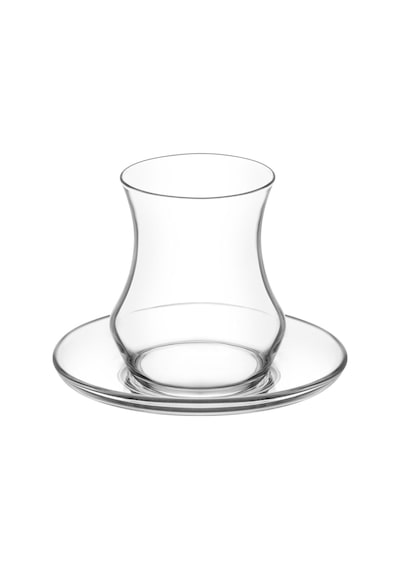 LAV Eda Cam Çay Seti 6 Kişilik 170 ml (6 Çay Bardağı, 6 Çay Tabağı)