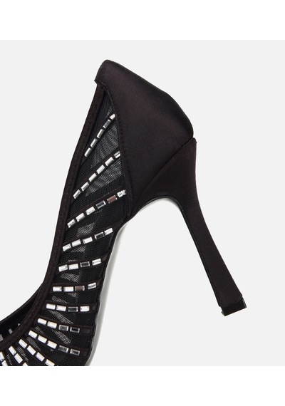 Hotiç Kadın Siyah Tül Detaylı Taşlı Stiletto 01ayh320740a100 01ayh320740a100