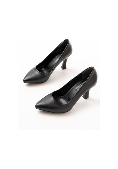 Aymood St-001 Siyah Günlük 9 Cm Topuklu Stiletto Ayakkabı Siyah
