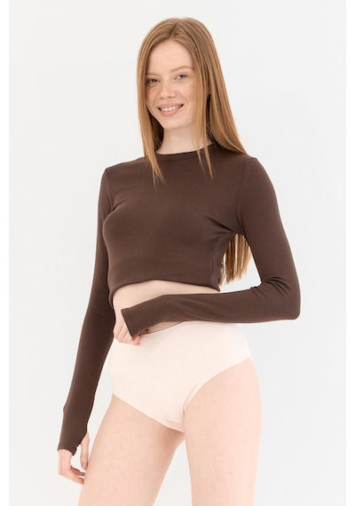Naphor Shade Dikişsiz Yüksek Bel Slip Külot Pudra Pudra