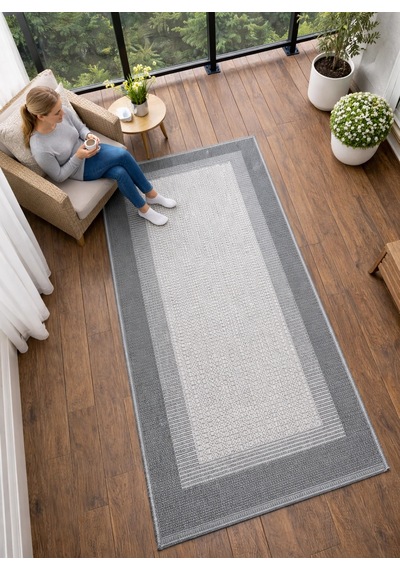 Mess Modern Dekoratif Yumuşak Dokulu Sisal Halı 3945 Gri Antrasit Çok Renkli