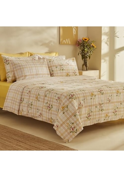 Home Minella%100 Pamuk, Soft Touch Çift Kişilik Nevresim Takımı, Sarı 0