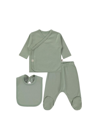 Civil Baby 3'lü Basic Zıbın Takımları - Yeşil Çağla Yeşili