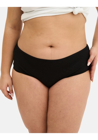 Alya Underwear %100 Pamuk Kumaşlı, Büyük Beden Yüksek Bel Kalp Desenli Ribana Jakar Kadın Külot Siyah